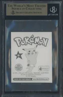 1999 Pokemon Merlin Stickers #s4 Blastoise BGS 9.5 GEM MINT - Image 2