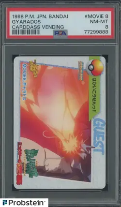 1998 Pokemon JPN Bandai Carddass Vending #Movie 8 Gyarados PSA 8 NM-MT - Image 1