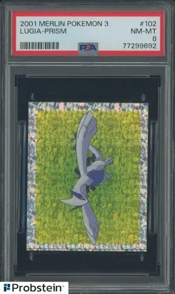 2001 Pokemon Merlin Pokemon 3 #102 Lugia Prism PSA 8 NM-MT - Image 1