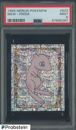 1999 Pokemon Merlin #S23 Mew Prism PSA 9 MINT - Image 1