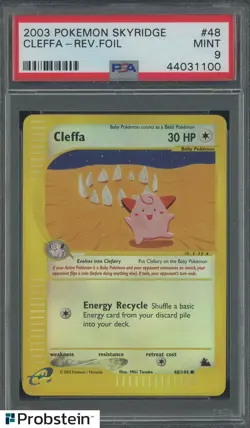 2003 Pokemon Skyridge #48 Cleffa Rev. Foil PSA 9 MINT - Image 1