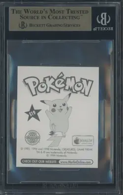 1999 Pokemon Merlin Stickers #S19 Scyther BGS 9.5 GEM MINT - Image 2