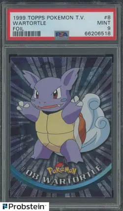 1999 Topps Pokemon TV #8 Wartortle Foil PSA 9 MINT - Image 1