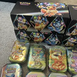 Pokemon Prismatic Lot, 4 Promos, 4 Prismatic Surprise Boxes, 10 Tins No Packs - Image 5