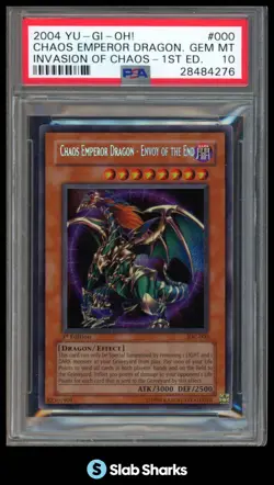 2004 YU-GI-OH! INVASION OF CHAOS 1ST EDITION EMPEROR DRAGON ENVOY THE END PSA 10 - Image 1