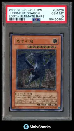2008 YU-GI-OH JAPANESE JUDGMENT DRAGON LODT ULTIMATE RARE #JP026 PSA 10 - Image 1