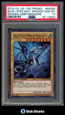 2014 YU-GI-OH PROMO BLUE-EYES WHITE DRAGON SHONEN JUMP MAGAZINE #EN068 PSA 10 - Image 1