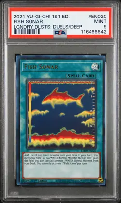 2022 YU-GI-OH! LEGEND DUELISTS: DUELS FROM THE DEEP 1ST ED FISH SONAR PSA 9 - Image 1