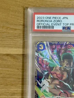 One Piece Card Game Roronoa Zoro PSA 10 Flagship Battle 2023 Promo SR Card - Image 4