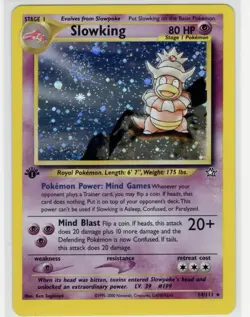 Pokemon Card - Slowking 1st Edition Neo Genesis 14/111 Holo Rare BIG SWIRL - Image 1