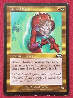Magic The Gathering PLANESHIFT HORNED KAVU green/red card MTG - Image 1