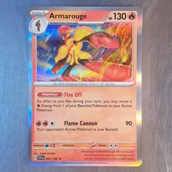2023 Pokemon Scarlet Violet SV1 HOLO Rare Armarouge Card 041/182 - Image 1