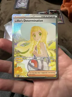 Pokemon TCG Holo Ultra Rare Full Art Lillie’s Determination Trainer Card 184/132 - Image 1