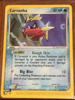 Pokemon Carvanha Card 51/109 Ruby & Sapphire 2003 - Image 1