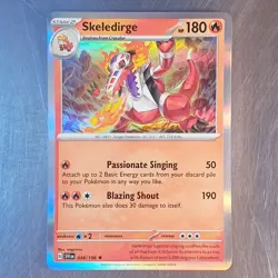 2023 Pokemon Scarlet Violet SV1 HOLO Rare Skeledirge Card 038/182 - Image 1