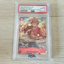 One Piece Card Game Luffy PSA10 Champion Championship Set 2022 P001 Card - Image 1