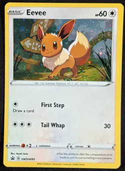 Eevee 2021 Black Star Promo Cosmos Holo Pokemon Card SWSH095 (NM) - Image 1