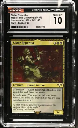 SISTER REPENTIA Warhammer 40k Surge Foil Rare CGC 10 MTG - Image 1
