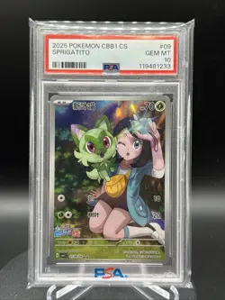 2025 POKEMON SIMPLIFIED CHINESE CBB1 C-GEM PACK VOL 1 #09 SPRIGATITO PSA 10 - Image 1