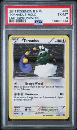 2011 POKEMON B&W EMERGING POWERS #89 TORNADUS-HOLO PSA 6 - Image 1