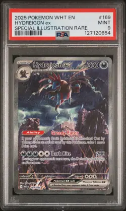 2025 POKEMON WHT EN-WHITE FLARE SPECIAL ILLUSTRATION RARE HYDREIGON EX PSA 9 - Image 1