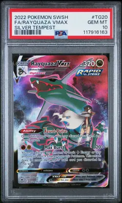 2022 POKEMON SWORD & SHIELD SILVER TEMPEST #TG20 FULL ART/RAYQUAZA VMAX PSA 10 - Image 1