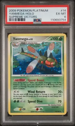 2009 POKEMON PLATINUM SUPREME VICTORS #14 YANMEGA-HOLO PSA 6 - Image 1