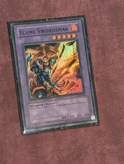 Yugioh Flame Swordsman LOB-003 Super Rare WAVY UNLIMITED HTF 🔥MP - Image 2