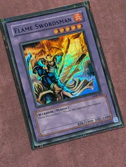 Yugioh Flame Swordsman LOB-003 Super Rare WAVY UNLIMITED HTF 🔥MP - Image 3