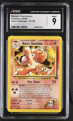CGC 9 MINT Blaine's Charmeleon 2000 Gym Challenge 31/132 Pokemon Card - Image 1