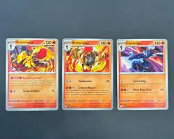 Charcadet + Armarouge + Ceruledge Pokemon Cards, Set of 9 with 1 Reverse Holo - Image 3