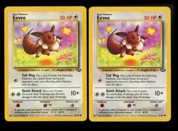 x2 Eevee 51/64 Jungle 1999 Vintage Pokemon Card Lot WOTC - Image 1