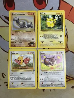 Brock's Geodude Spearow Pikachu Eevee Gym Jungle Vintage Pokemon Card Lot WOTC - Image 1