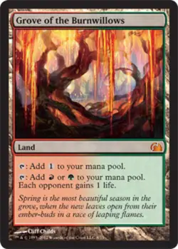 MTG Grove of the Burnwillows - Foil, Light Play, English From the Vault: Realms - Image 1