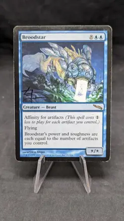 Broodstar - MTG Magic the Gathering - Mirrodin - Signed by Glen Angus - HP - Image 1