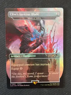MTG SLD CLIVE’S INVICTUS BLADE Foil Borderless LP (BIN1520) Graded Power - Image 1