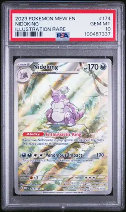 PSA 10 GEM MINT Nidoking Illustration Rare 174/165 SV Pokemon 151 2023 English - Image 1