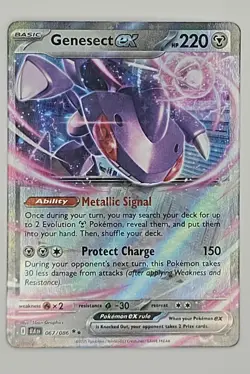 Genesect ex 067/086 Double Black Star Holo Rare Black Bolt Pokemon TCG NM - Image 1