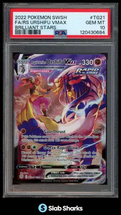 2022 POKEMON BRILLIANT STARS #TG21/TG30 RAPID STRIKE URSHIFU VMAX FA PSA 10 - Image 1