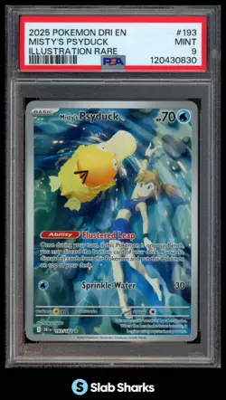2025 POKEMON SV DESTINED RIVALS #193/182 MISTY'S PSYDUCK ILLUSTRATION RARE PSA 9 - Image 1