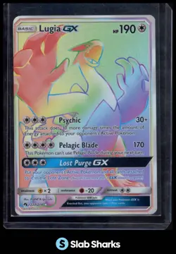 2018 POKEMON SUN & MOON LOST THUNDER #227/214 LUGIA SECRET RARE - Image 1