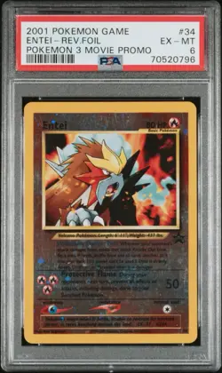 Pokemon! PSA 6 Entei #244 - Reverse Holo Foil - 2001 Movie Promo - EX-Mint - Image 1