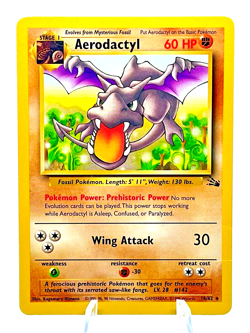 Aerodactyl 16/62 -Fossil Unlimited R Non Holo Wizards of the Coast Pokemon MP - Image 1