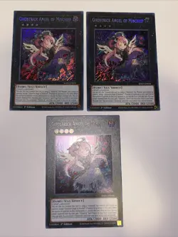 3x Yu-Gi-Oh! Ghostrick Angel of Mischief 1st Ed. RA01-EN036 Secret Rare Playset - Image 1