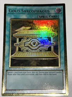 Yugioh! Gold Sarcophagus - MGED-EN041 - Premium Gold Rare - 1st Edition Near - Image 1