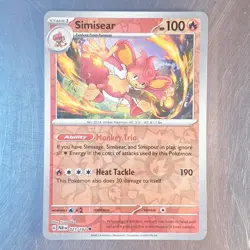 2023 Pokemon Scarlet Violet Paradox Rift Reverse HOLO Simisear Card 021/182 - Image 1