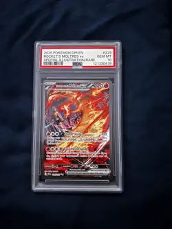 PSA 10 Pokemon Moltres EX Team Rockets Destined Rivals Card 229/182 - Image 1