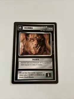 Star Trek CCG Dilemma Chalnoth Uncommon Black Boarder Card - Image 1