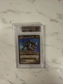 Wow Tcg Wooly White Rhino Loot Card Graded At An 8.5 From 2010 Icecrown Loot - Image 1