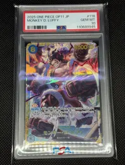 ONE PIECE Trading Card PSA10 Monkey D Luffy SEC OP11-118 517 Rare Ultra Rare - Image 1
